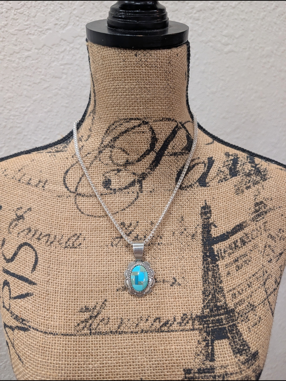 Carolyn Pollack Turquoise Inlay Pendant - Picture 4 of 5